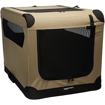 Portable folding soft dog crate